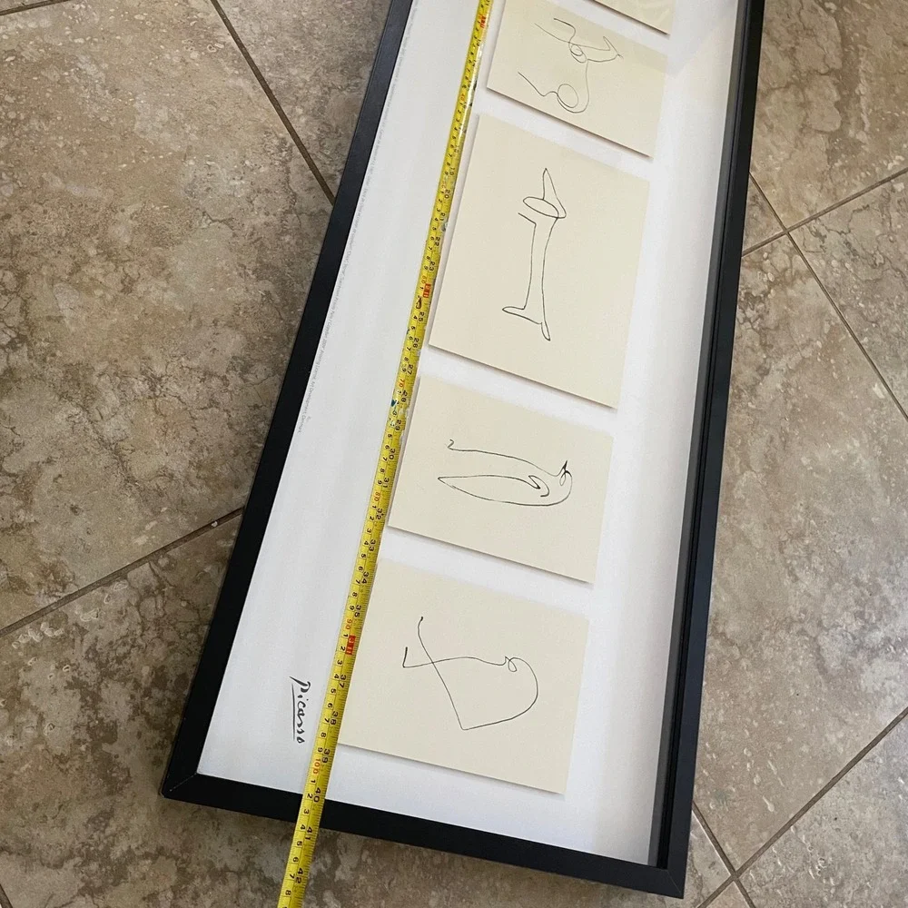 Pablo Picasso Animal Line Drawings Framed Print Set Flamingo Sausage Dog Horse